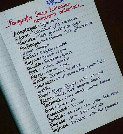 Türkçe bilinmeyen kelimeler